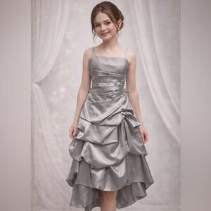 NWT silver girls formal party dress size 14